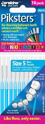 PIKSTERS I/D Brush Size 5 Blue 10pk